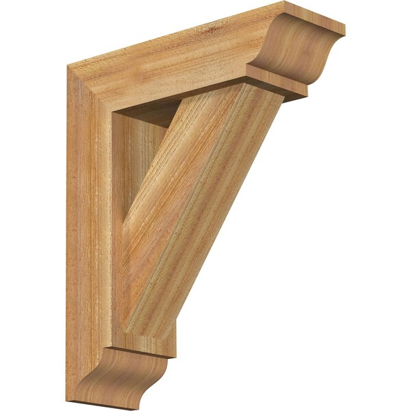 Ekena Millwork Traditional Traditional Rough Sawn Bracket w/ Offset Brace, Western Red Cedar, 6"W x 18"D x 22"H BKT0604X18X22TRA01RWR - main